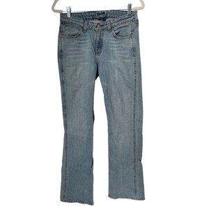 Wrangler Premium Patch Denim Jeans Womens 5/6 X 34 Blue Light Wash Western Ranch